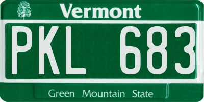 VT license plate PKL683
