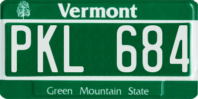 VT license plate PKL684