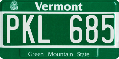 VT license plate PKL685