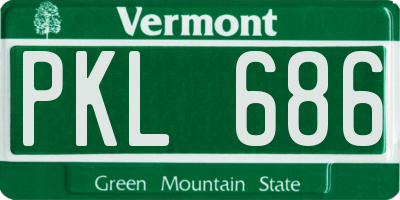 VT license plate PKL686