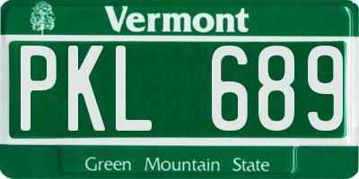 VT license plate PKL689
