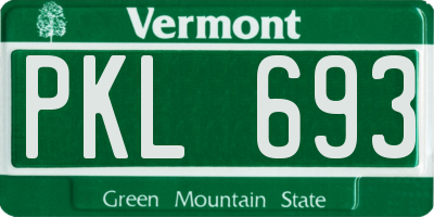 VT license plate PKL693