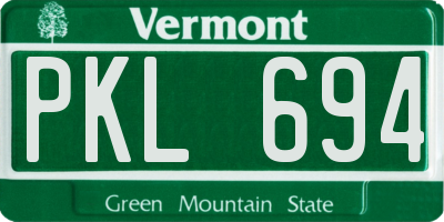 VT license plate PKL694