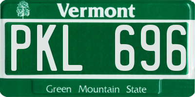 VT license plate PKL696