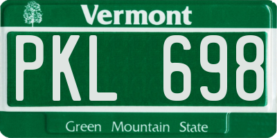 VT license plate PKL698