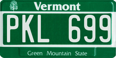 VT license plate PKL699