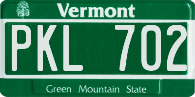 VT license plate PKL702