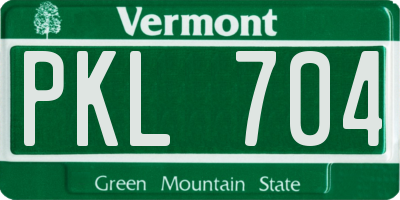 VT license plate PKL704