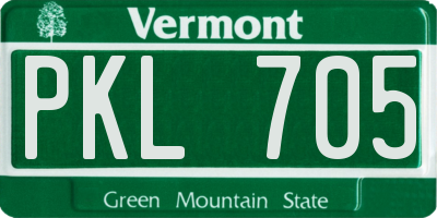 VT license plate PKL705