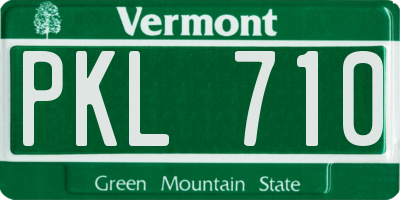 VT license plate PKL710