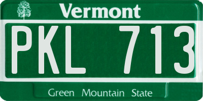 VT license plate PKL713