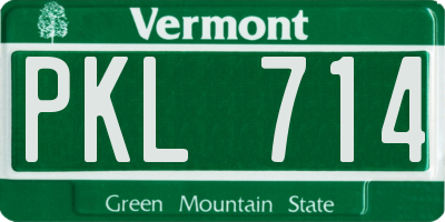 VT license plate PKL714