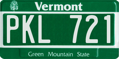 VT license plate PKL721