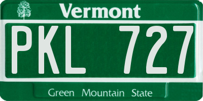 VT license plate PKL727