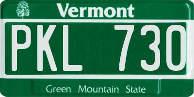 VT license plate PKL730