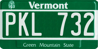 VT license plate PKL732