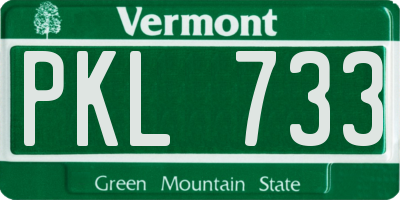 VT license plate PKL733