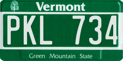VT license plate PKL734
