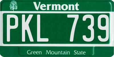 VT license plate PKL739