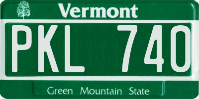 VT license plate PKL740