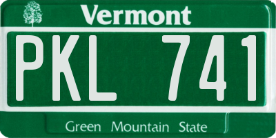 VT license plate PKL741