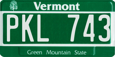 VT license plate PKL743
