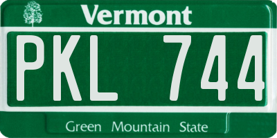 VT license plate PKL744
