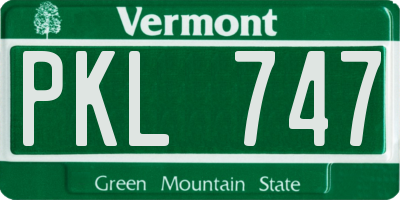 VT license plate PKL747