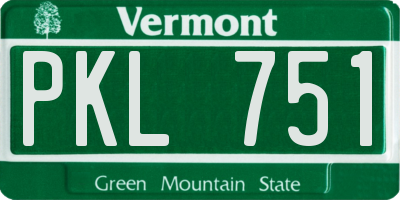 VT license plate PKL751