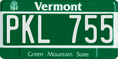 VT license plate PKL755
