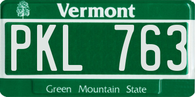 VT license plate PKL763