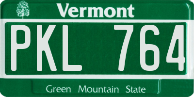 VT license plate PKL764
