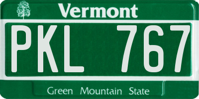 VT license plate PKL767