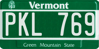 VT license plate PKL769