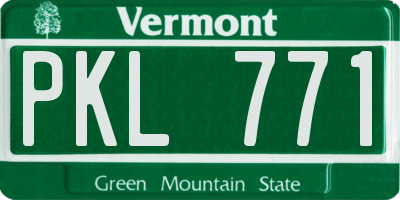 VT license plate PKL771