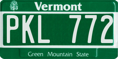 VT license plate PKL772