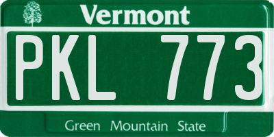 VT license plate PKL773