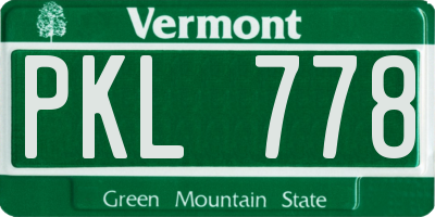 VT license plate PKL778
