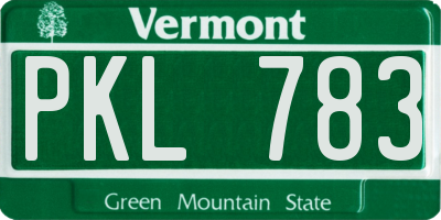 VT license plate PKL783
