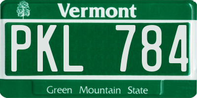 VT license plate PKL784