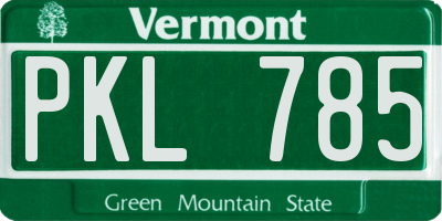 VT license plate PKL785