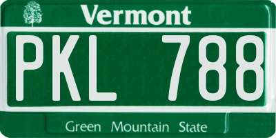 VT license plate PKL788