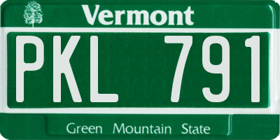 VT license plate PKL791
