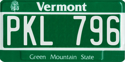 VT license plate PKL796