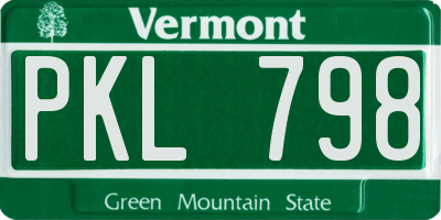 VT license plate PKL798