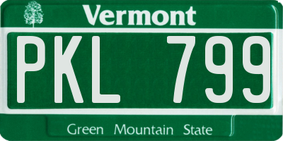 VT license plate PKL799