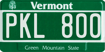 VT license plate PKL800
