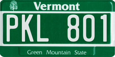 VT license plate PKL801