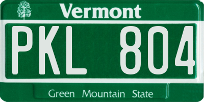 VT license plate PKL804