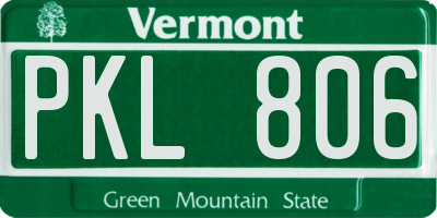 VT license plate PKL806